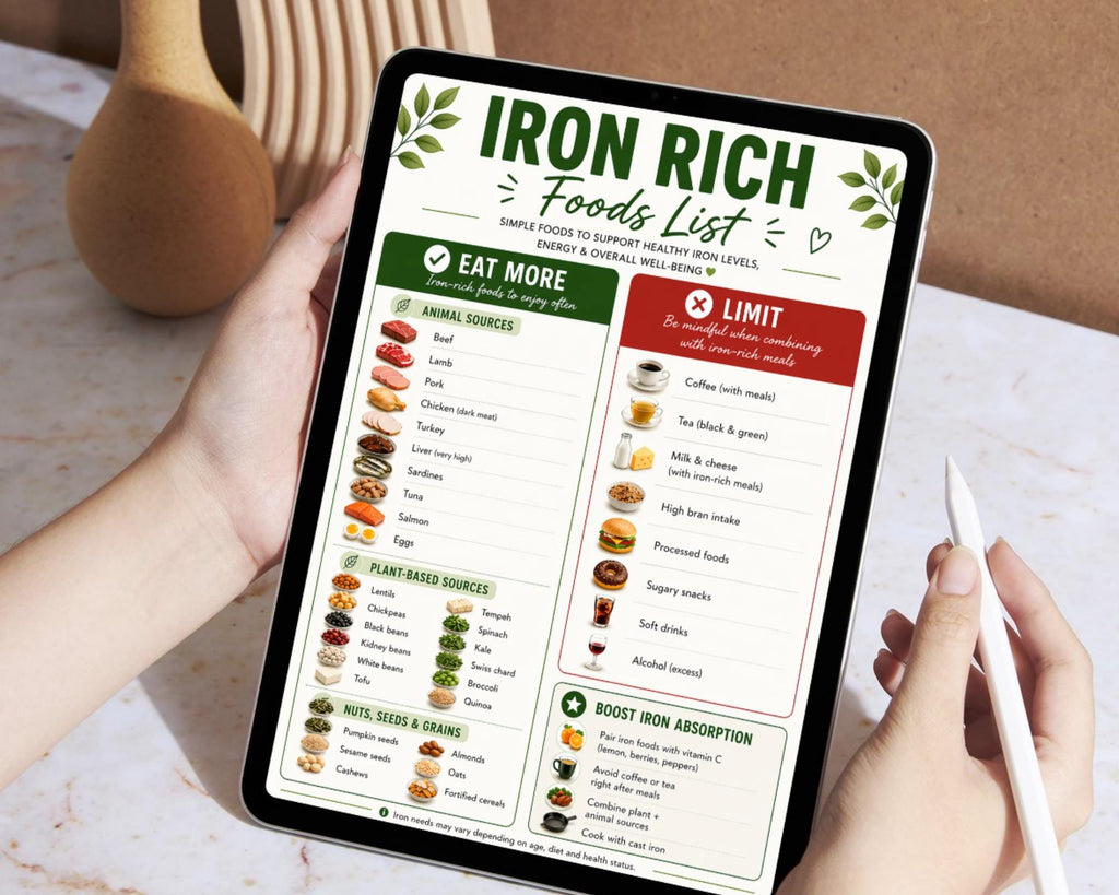 Iron Rich Foods List, Nutrition Chart, Meal Ideas (PDF Download)