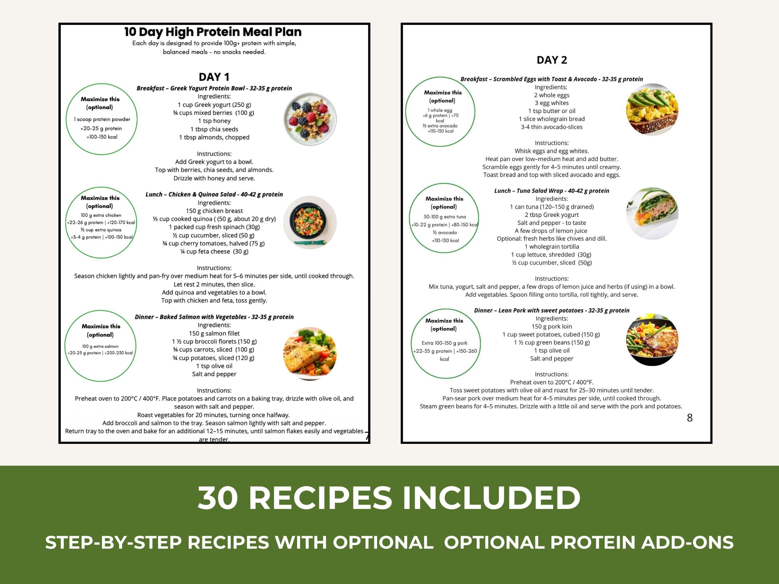 10 Day High Protein Meal Plan and Protein Guide