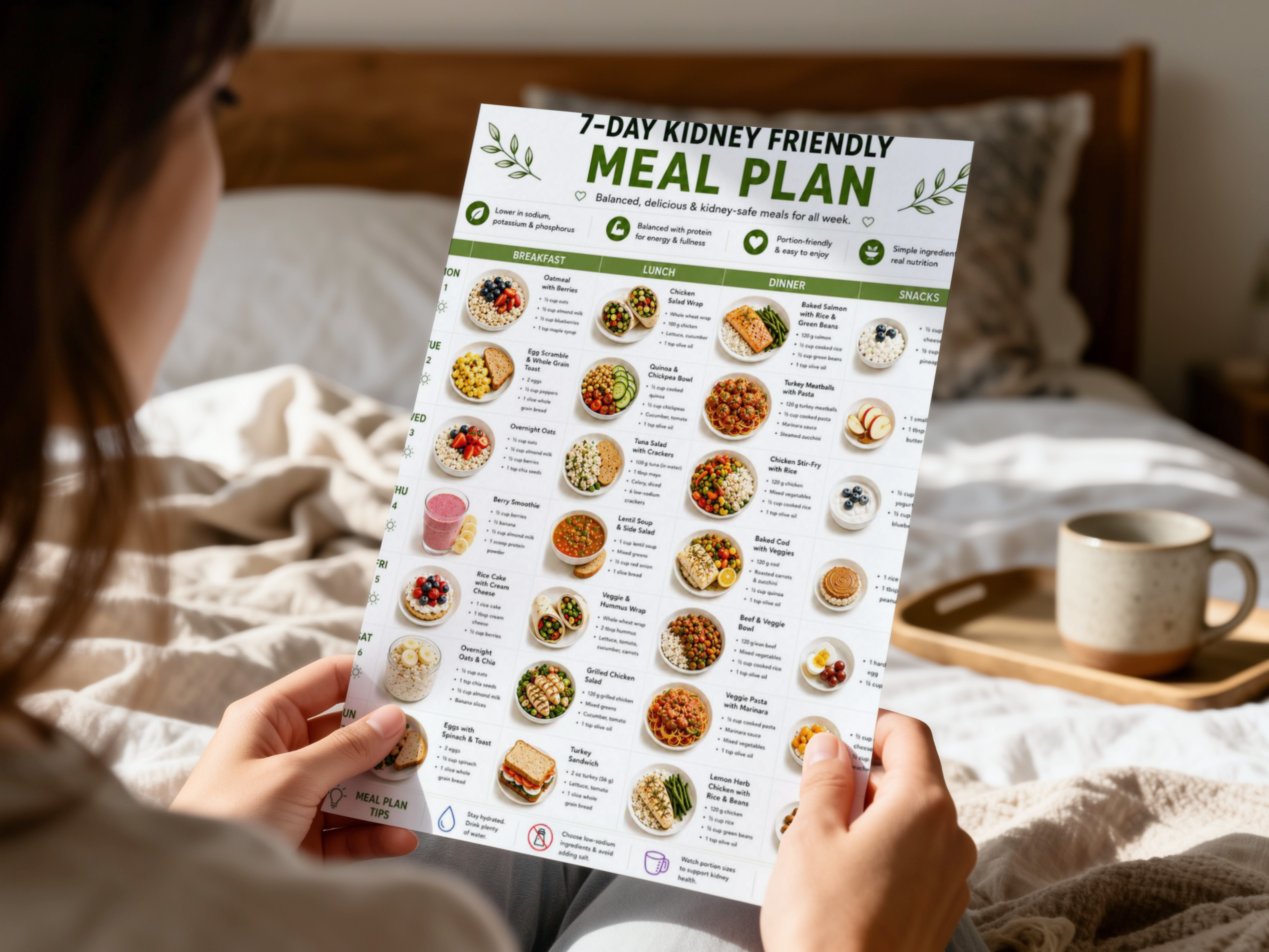 7-Day Kidney Friendly Meal Plan, Recipes, Grocery List (PDF Download)
