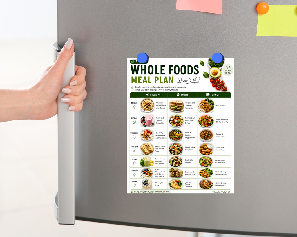 3 Week Whole Foods Meal Plan, 68 Healthy Recipes, Grocery Lists (PDF Download)