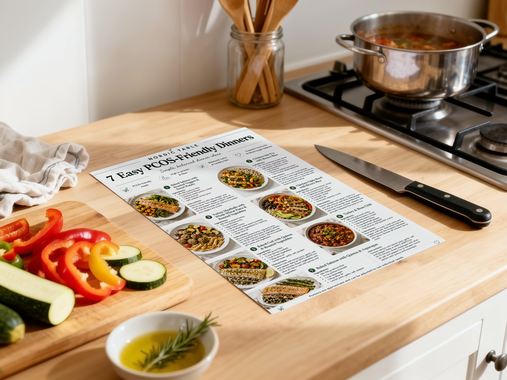 PCOS Diet Meal Plan, 7 Day Diet Plan, 21 Easy PCOS Recipes, High Protein Meals, Hormone Friendly Food Guide, Printable