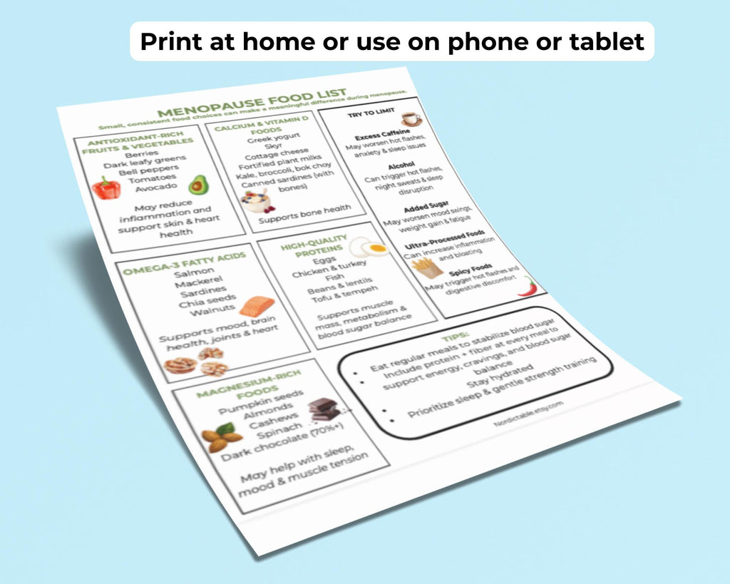 Menopause Food List, What to Eat & Avoid, Hormone Diet Printable