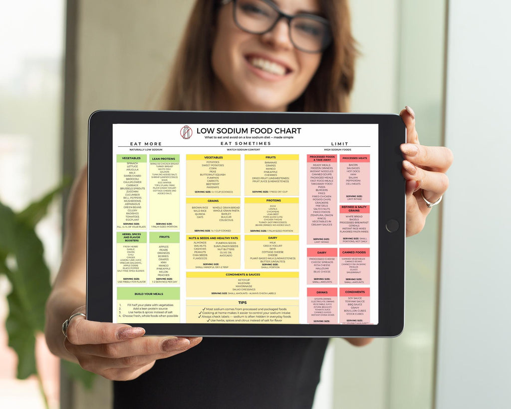 Low Sodium Food List, Printable Food Chart, What to Eat & Avoid, Heart Healthy Diet
