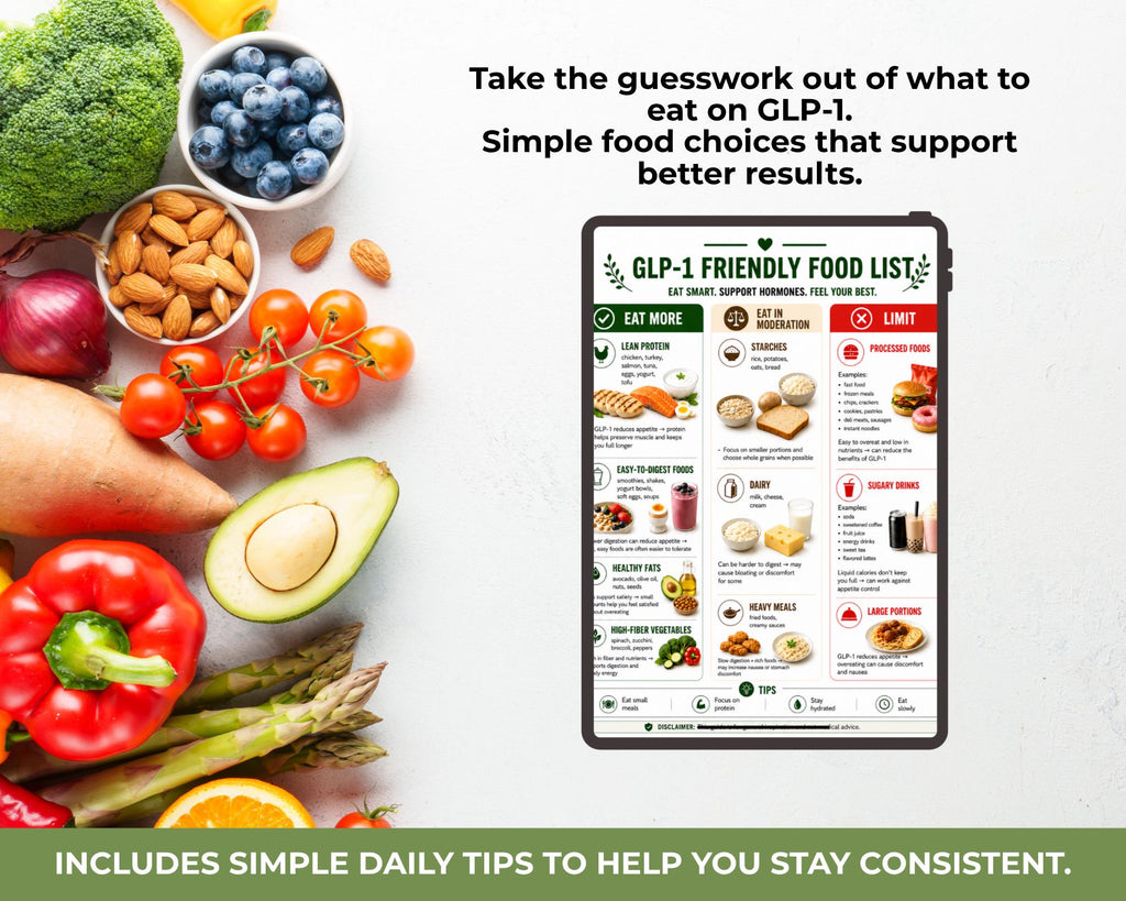 GLP-1 Weight Loss Food List Printable, What to Eat & Avoid on GLP-1