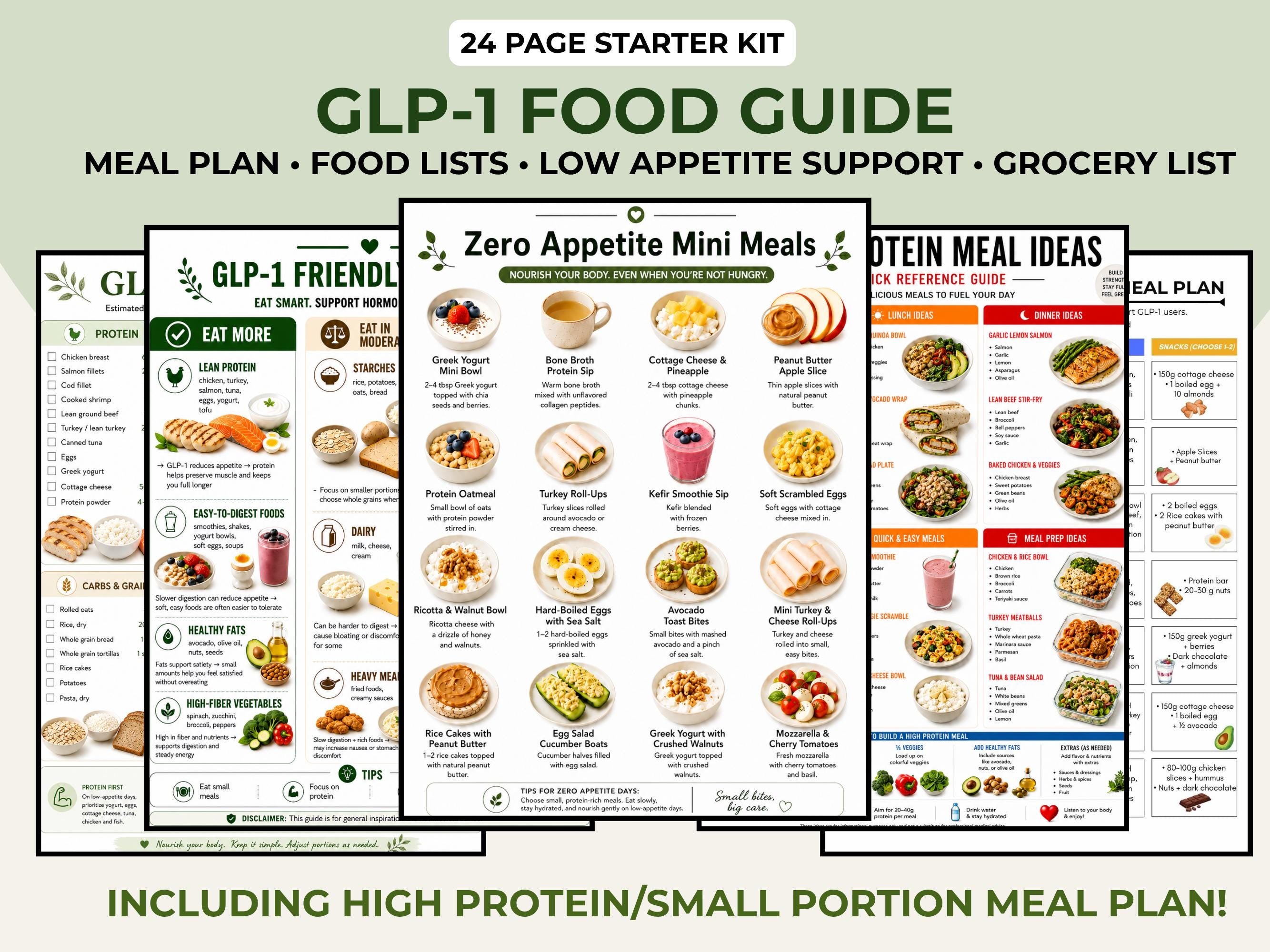 GLP-1 Beginner Food Guide, High Protein Meal Plan, Ozempic Wegovy Food List