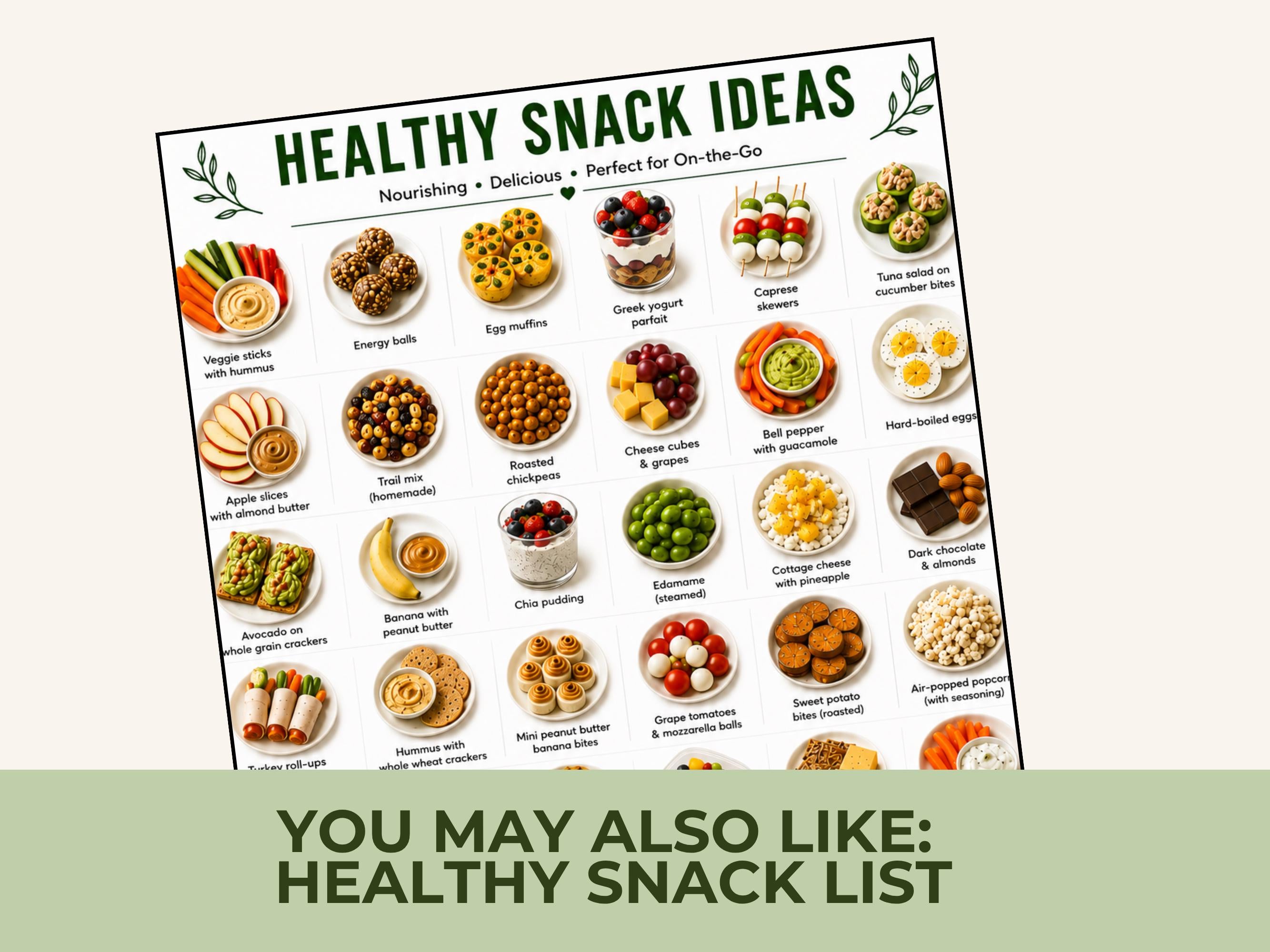 Healthy Meal Ideas Food Lists, Breakfast Lunch Dinner, Grocery List (Printable PDF)