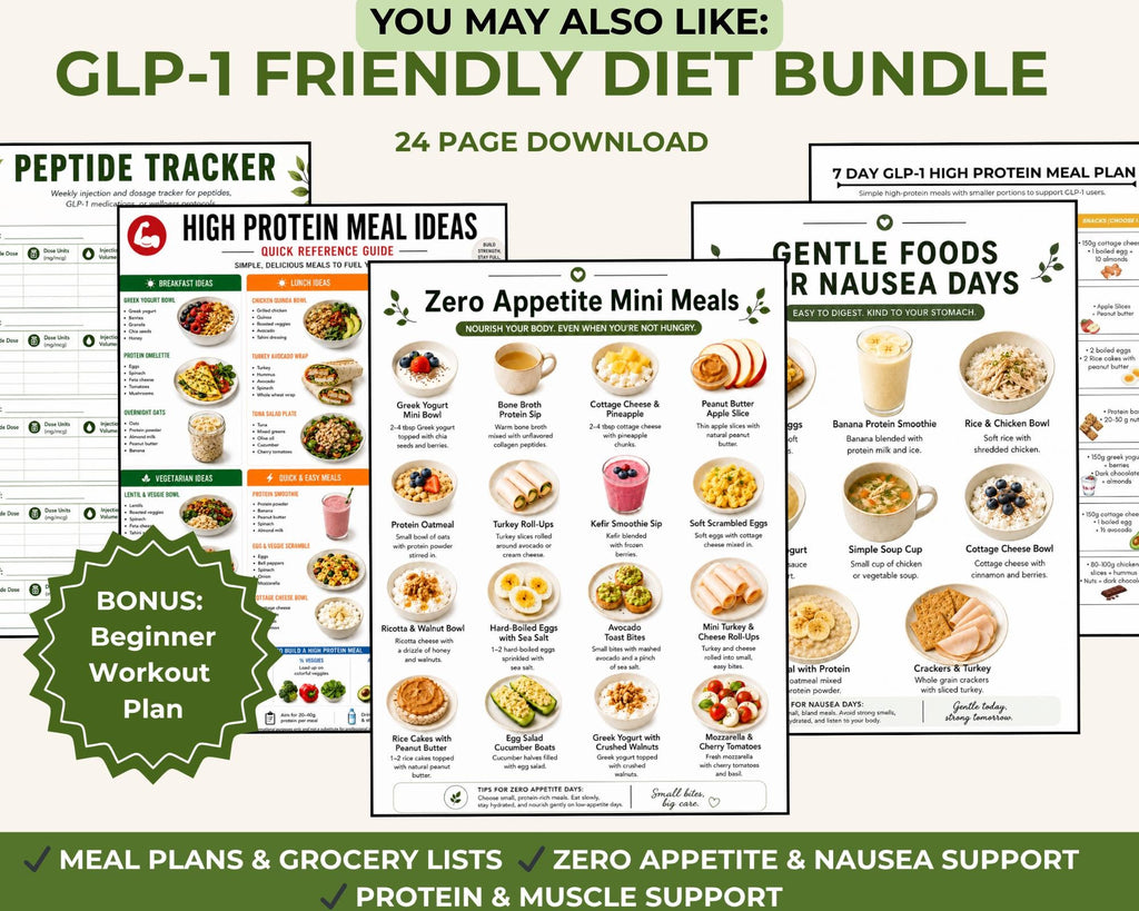 GLP-1 Grocery List, GLP-1 Diet Food List Printable