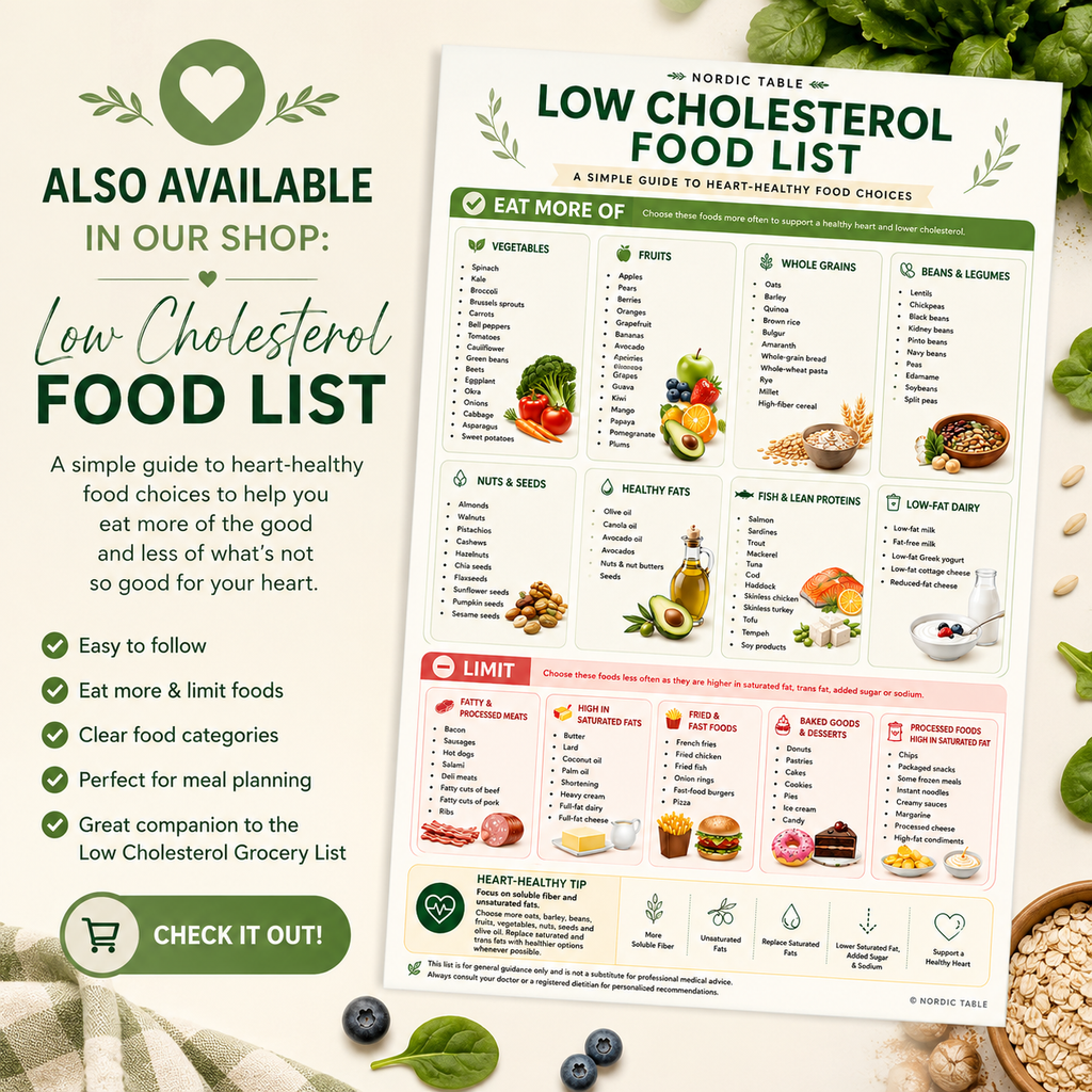Low Cholesterol Grocery List, Heart Healthy Food List, Low Cholesterol Diet, Cholesterol Lowering Diet