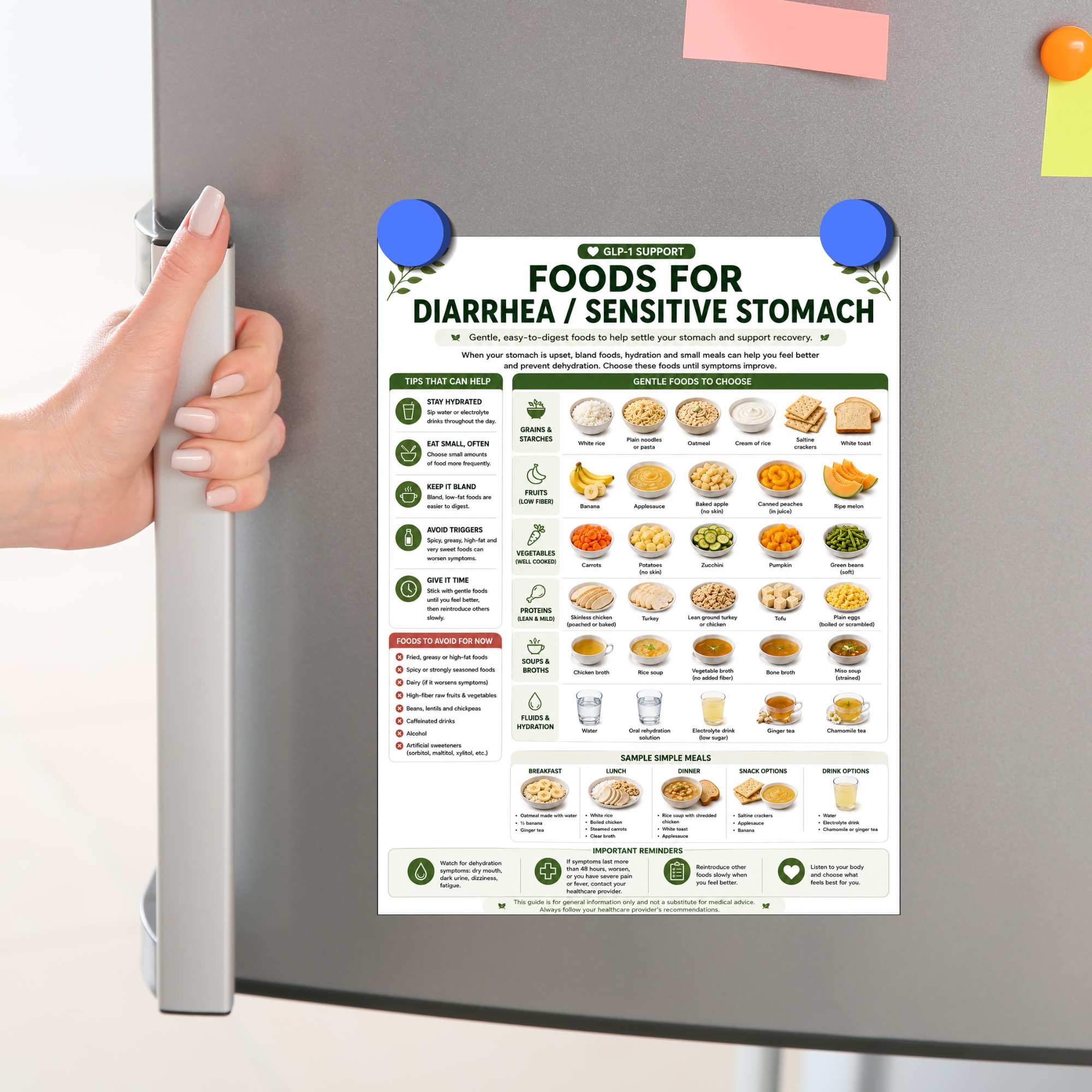 GLP-1 Diet Food List & Side Effects Guide, Nausea and Constipation Foods, Hydration, Gentle Mini Meals
