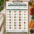 PCOS Diet Meal Plan, 7 Day Diet Plan, 21 Easy PCOS Recipes, High Protein Meals, Hormone Friendly Food Guide, Printable
