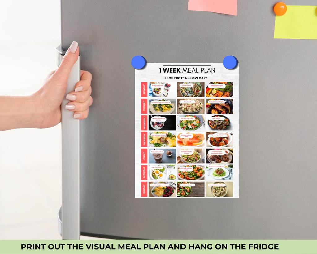 High Protein Low Carb Meal Plan, 7 Day Diet Plan Printable + Grocery List