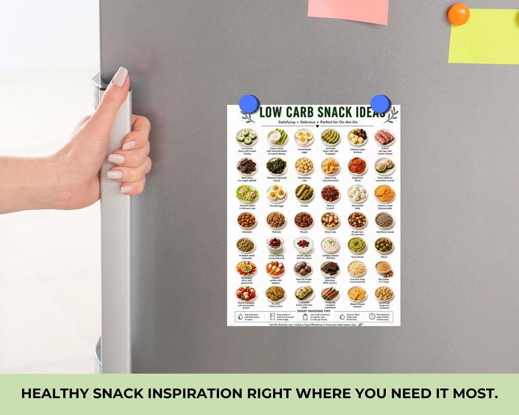 Low Carb Snack List, High Protein Ideas, Keto Friendly (Printable PDF)