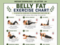 Belly Fat Exercise Chart Printable, Belly Fat Workout, Core Workout Plan, Fitness Tracker (Digital Download)