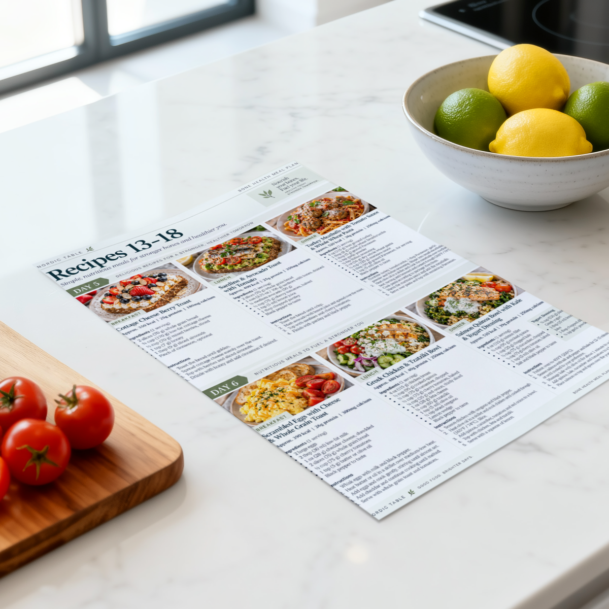 Bone Health Meal Plan, 7 Day Senior Meal Plan, Calcium Rich Diet, 21 Easy Recipes