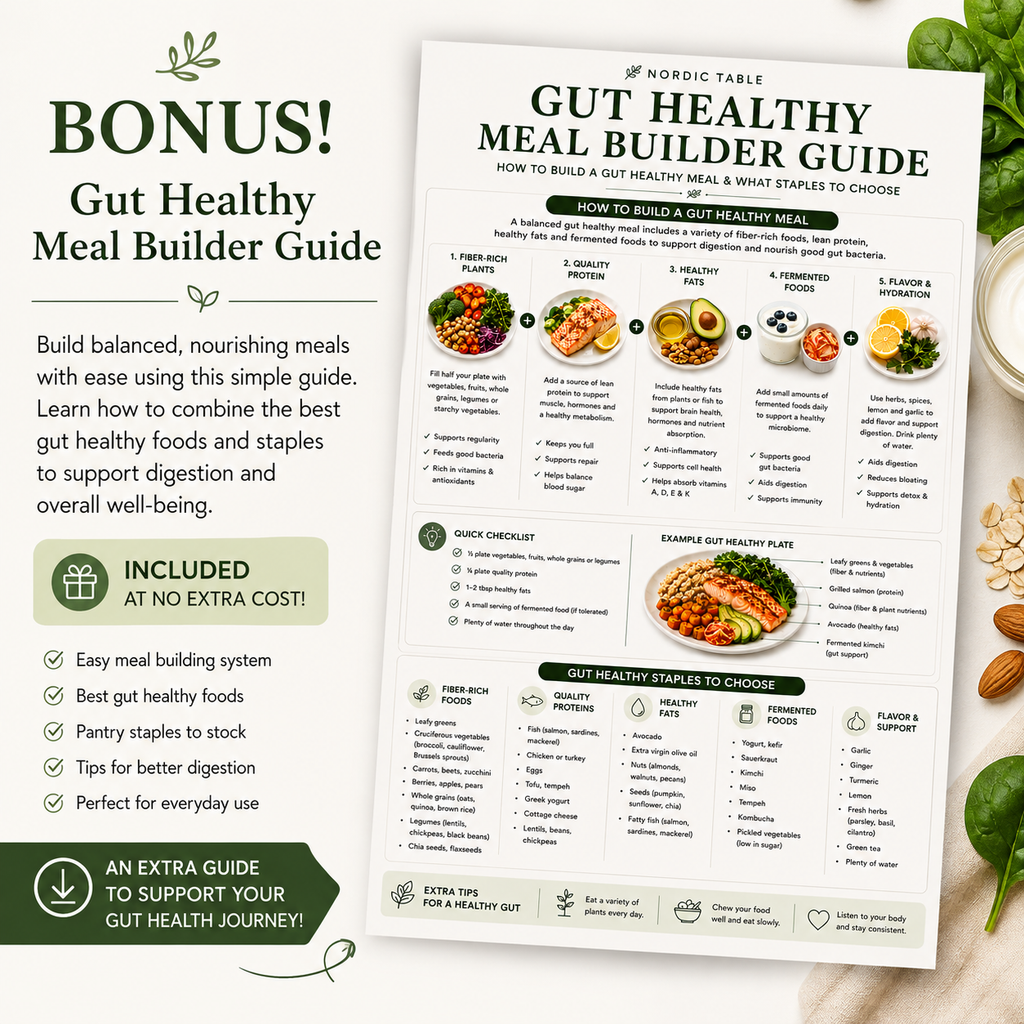 Gut Health Diet Plan, 7 Day Gut Health Meal Plan, 21 Easy Recipes, Gut Healthy Foods, Breakfast Lunch Dinner Recipes
