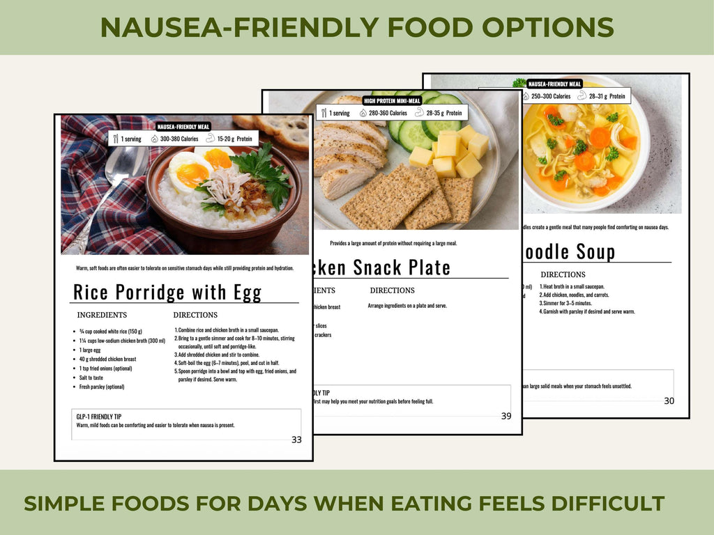 Ultimate GLP-1 Diet Food Guide, 40 Recipes, Meal Plan, Grocery Lists, Planner & Tracker