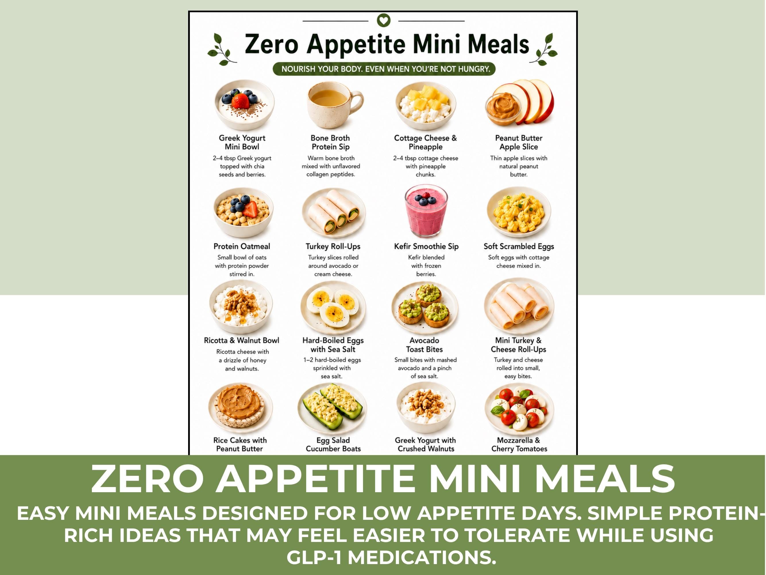 GLP-1 Beginner Food Guide, High Protein Meal Plan, Ozempic Wegovy Food List