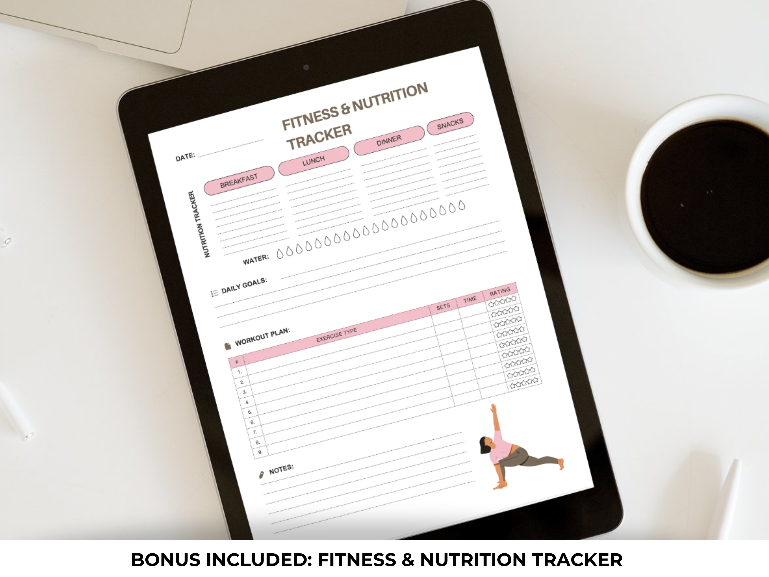 Core Workout Chart for Women, Flat Stomach and Abs Exercises & Fitness tracker