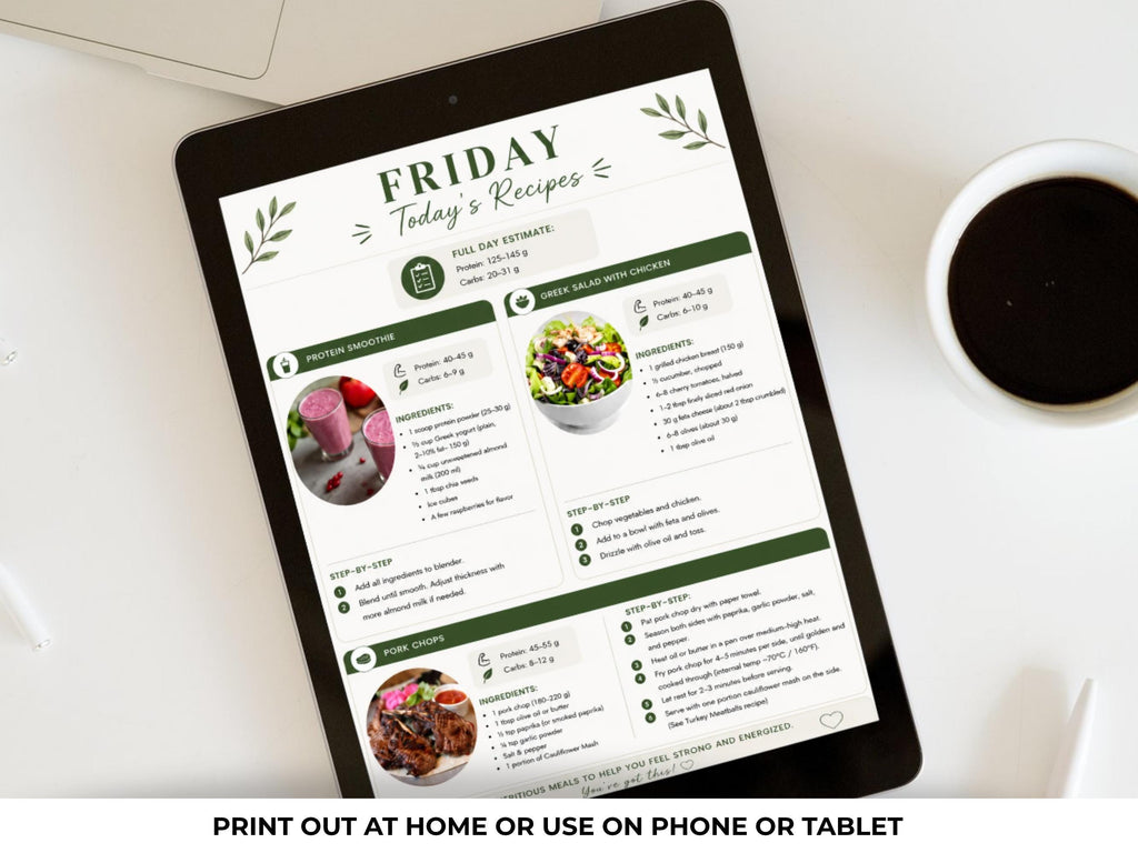 7 Day Menopause Meal Plan, High Protein Low Carb Recipes for Midlife Women