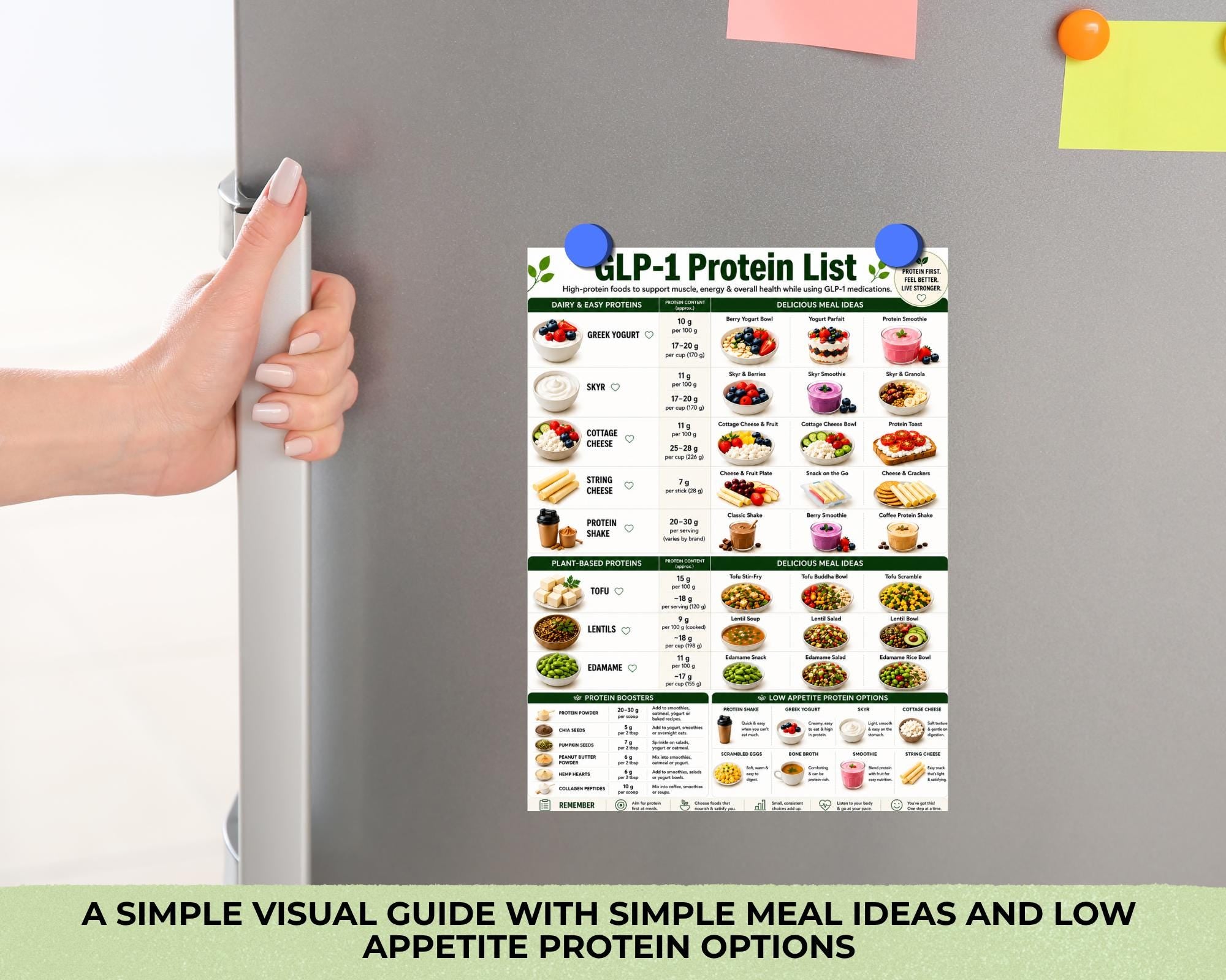 GLP-1 Protein Food List, High Protein Foods, Meal Ideas