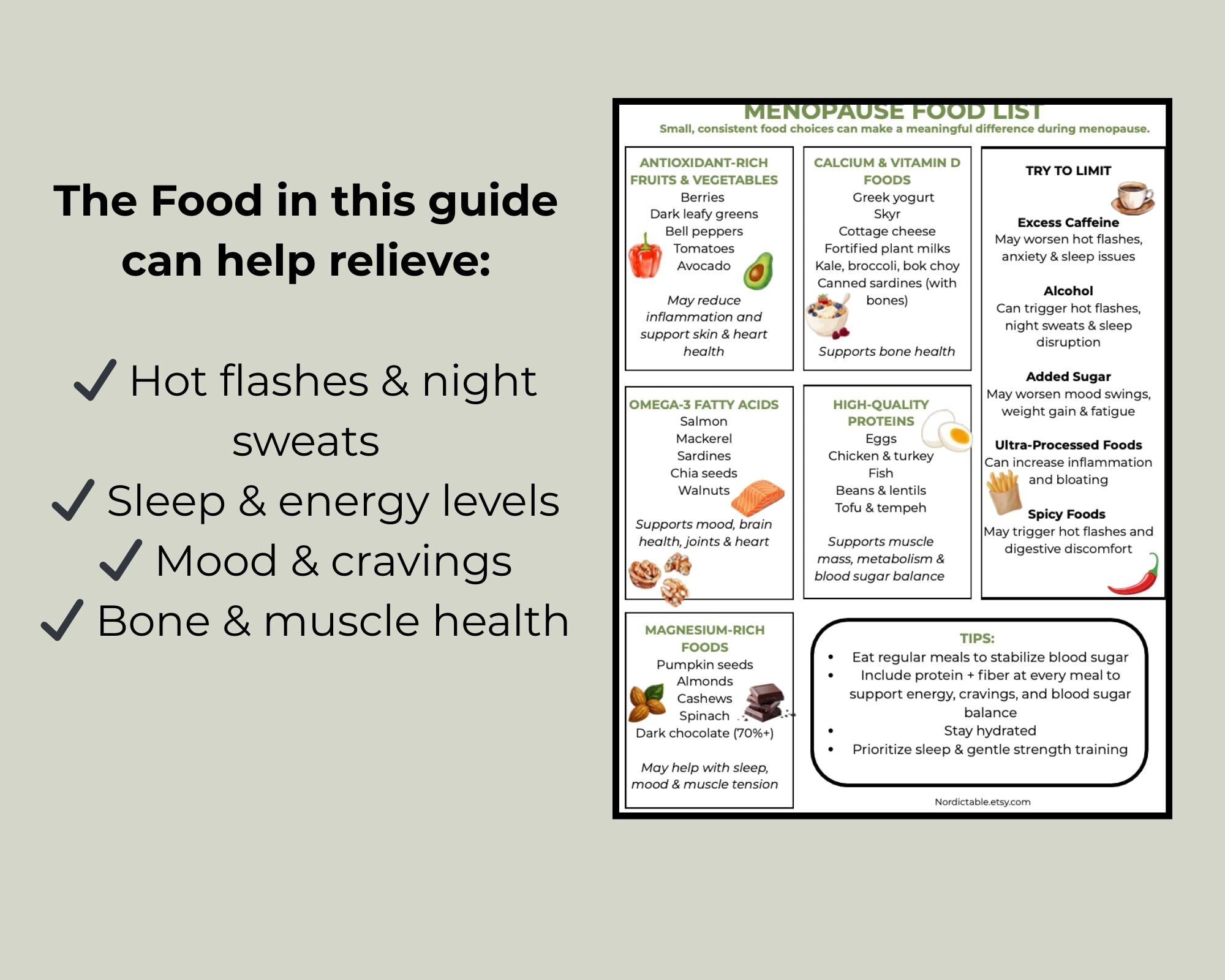 Menopause Food List, What to Eat & Avoid, Hormone Diet Printable