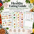 Healthy Eating Guide, Healthy Food List Printable, Grocery List, Snack Ideas & Meal Planner PDF