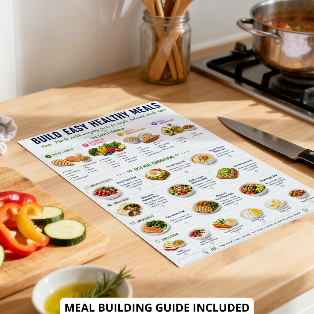 Healthy Eating Guide, Healthy Food List Printable, Grocery List, Snack Ideas & Meal Planner PDF