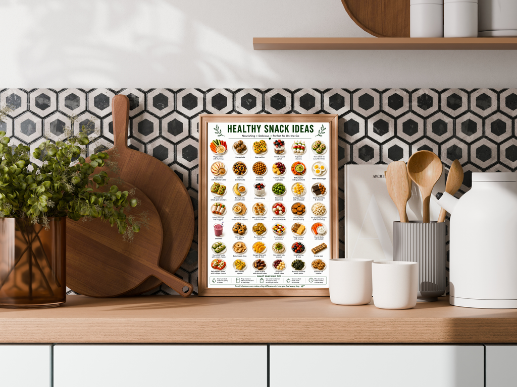 Healthy Snack Ideas Printable, Healthy Food List, Meal Prep & Protein Snacks