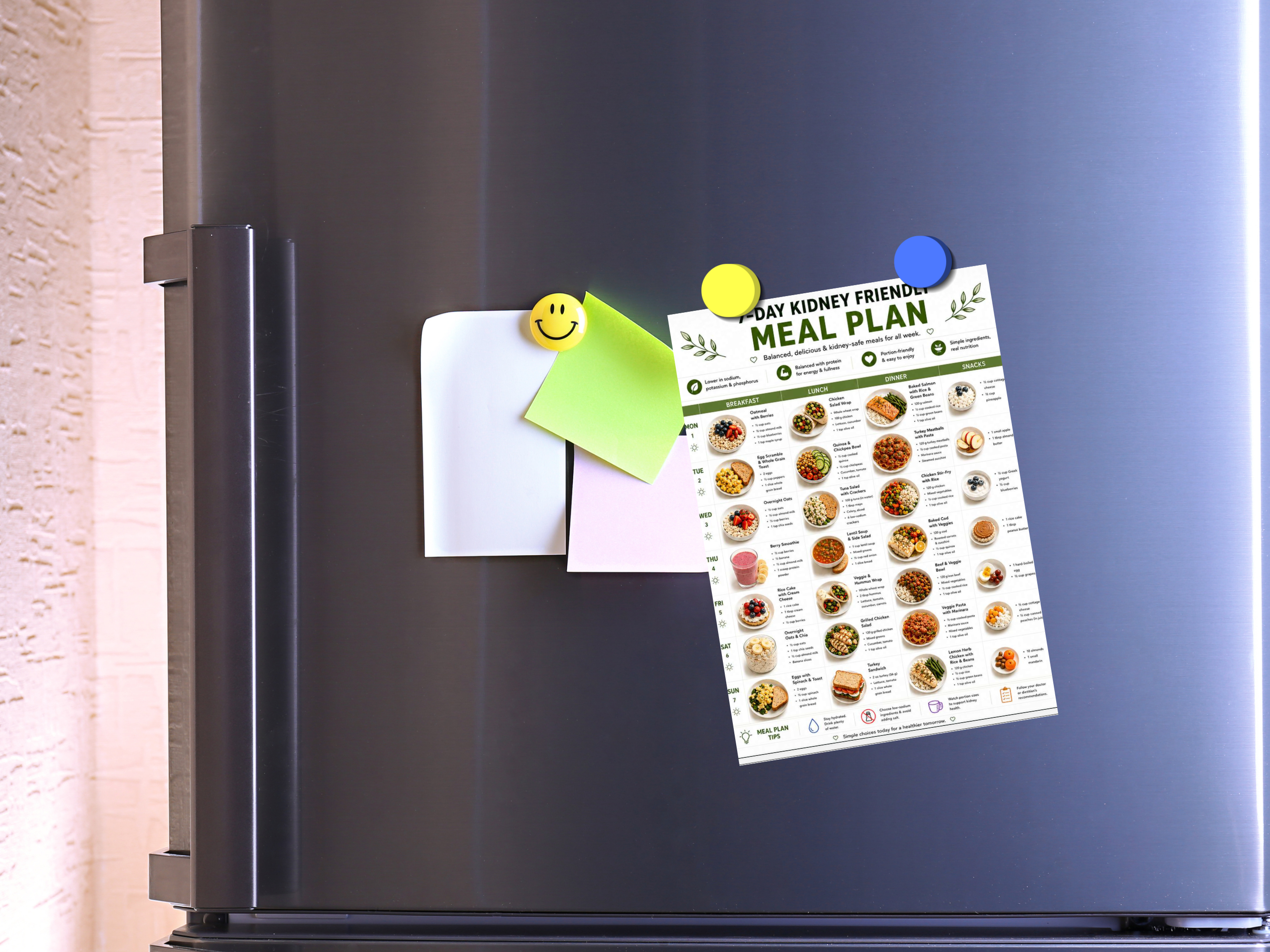 7-Day Kidney Friendly Meal Plan, Recipes, Grocery List (PDF Download)
