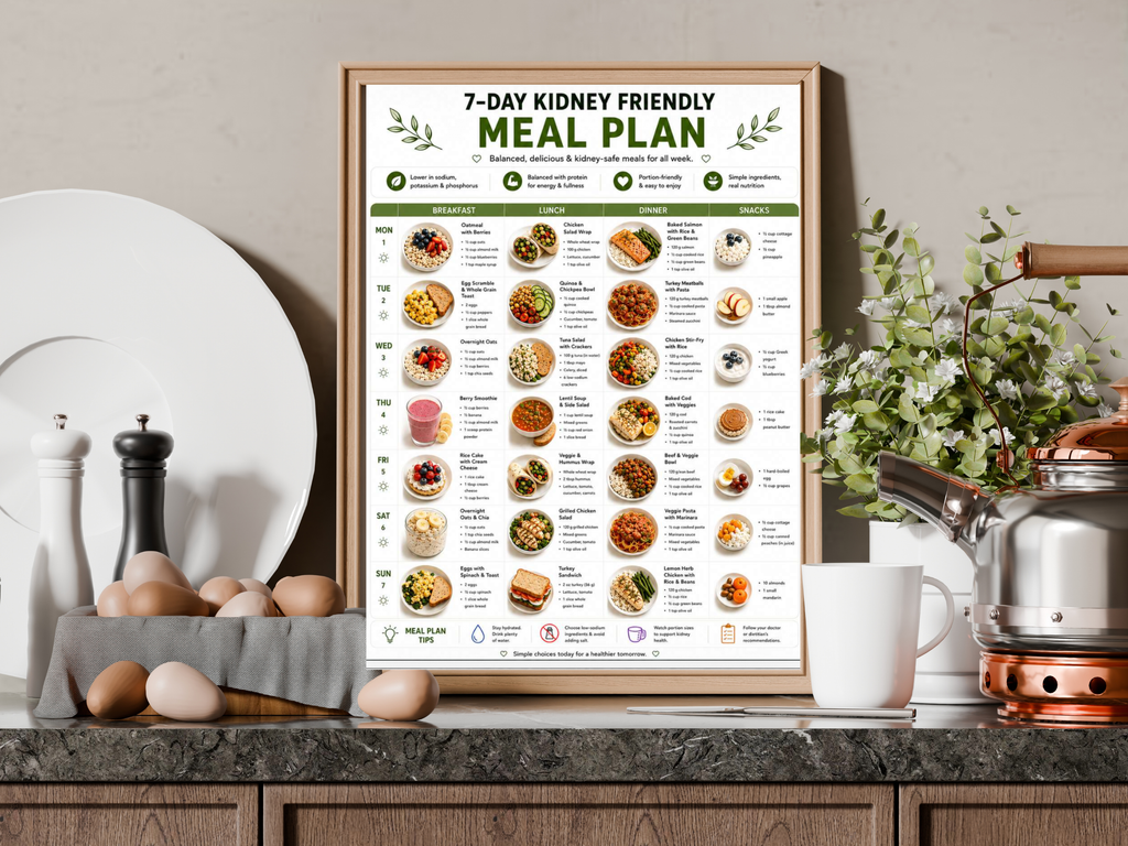 7-Day Kidney Friendly Meal Plan, Recipes, Grocery List (PDF Download)