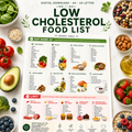 Low Cholesterol Food List, Cholesterol Lowering Foods, Heart Healthy Diet Guide Printable