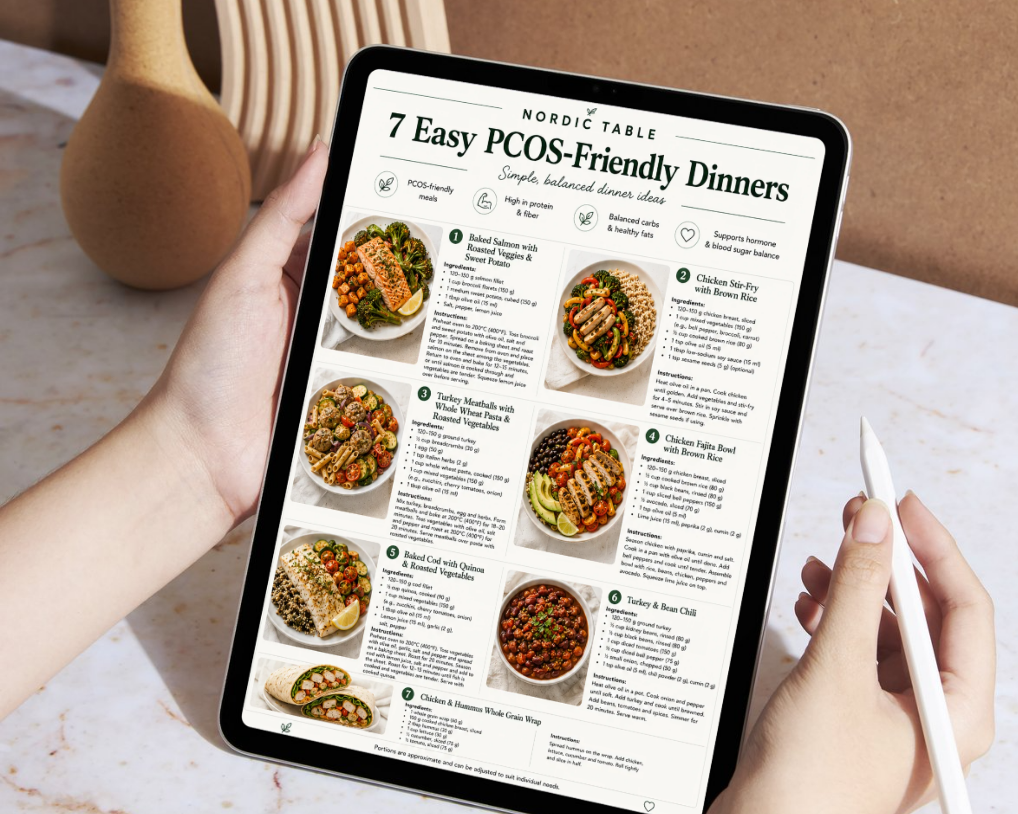 PCOS Diet Meal Plan, 7 Day Diet Plan, 21 Easy PCOS Recipes, High Protein Meals, Hormone Friendly Food Guide, Printable
