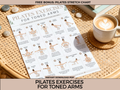 Pilates Arm Exercises Printable, Toned Arms Workout Chart, Pilates Exercise Poster, Fitness Wall Art