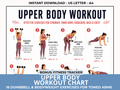 Upper Body Workout Chart, Dumbbell Exercise Poster PDF