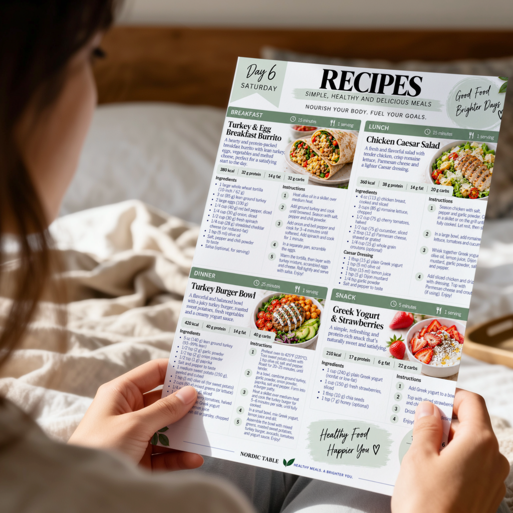 7-Day Weight Loss Meal Plan & Guide, 28 Recipes, Grocery List, Snack List & Meal Tracker