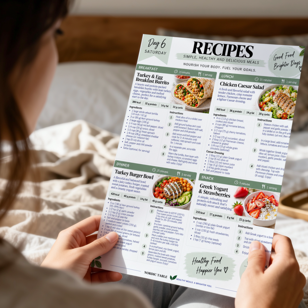 7-Day Weight Loss Meal Plan & Guide, 28 Recipes, Grocery List, Snack List & Meal Tracker