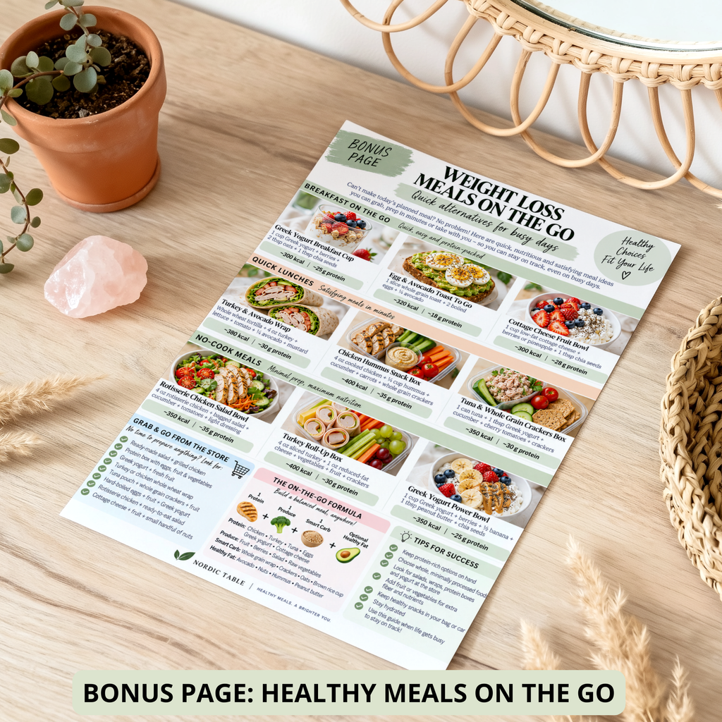 7-Day Weight Loss Meal Plan & Guide, 28 Recipes, Grocery List, Snack List & Meal Tracker